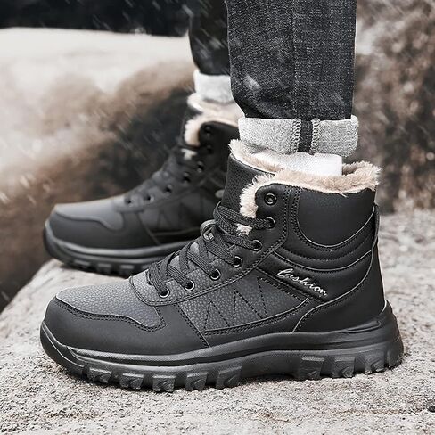 Men's Snow Boots Outdoor Athletic Hiking Boots Waterproof High Top Snow Sports Warm Shoes in Saudi Arabia