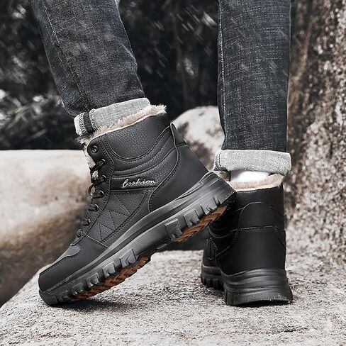 Men's Snow Boots Outdoor Athletic Hiking Boots Waterproof High Top Snow Sports Warm Shoes in Saudi Arabia