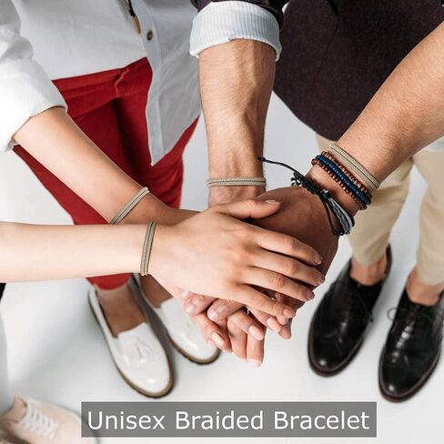 TempBeau Nautical Braided Rope Bracelet Set for Men and Women, 1/2/6/10/12 Pcs Adjustable Braided Cord String Bracelets, Handmade Marine-Inspired Bracelet with Metal Knot, Gift for Him Her in Saudi Arabia