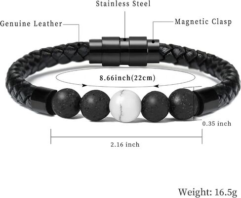 shajwo Cremation Jewelry Urn Bracelet for Ashes for Women Men Keepsake Memorial Cuff Bangle Braided Leather Wristband Bracelet in Saudi Arabia
