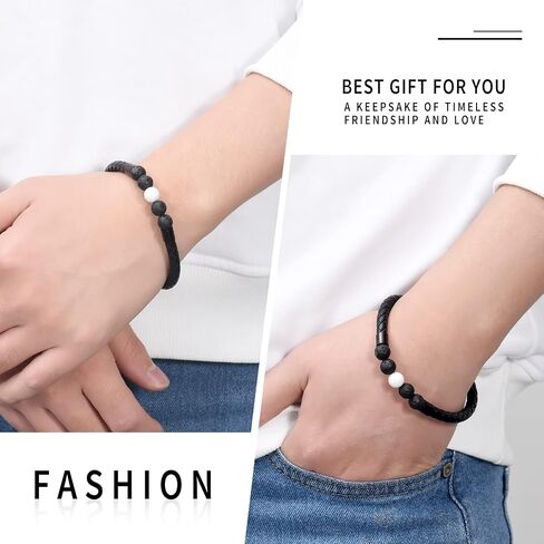 shajwo Cremation Jewelry Urn Bracelet for Ashes for Women Men Keepsake Memorial Cuff Bangle Braided Leather Wristband Bracelet in Saudi Arabia