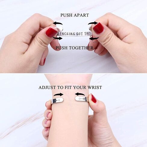 Enni of York Inspirational Cuff Bracelet Bangle Keep Going Motivational Mantra Quote Stainless Steel Engraved Best Friend Sister Gift for Women Teen Girls with Hidden Message in Kuwait