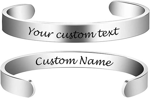 Enni of York Inspirational Cuff Bracelet Bangle Keep Going Motivational Mantra Quote Stainless Steel Engraved Best Friend Sister Gift for Women Teen Girls with Hidden Message in Kuwait