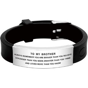 FALOGIJE Inspirational Wristband Bracelet Gift Idea to My Brother in Law on Her Wedding Day from Sister Brother