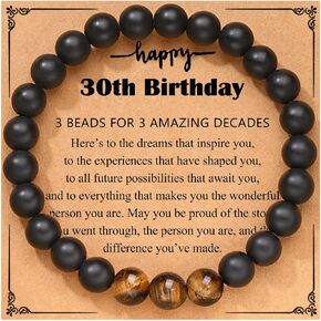 UPROMI 21st/30th/40th/50th/60th/70th Birthday Gifts for Him, Elastic Rope Bracelet for Men in Kuwait