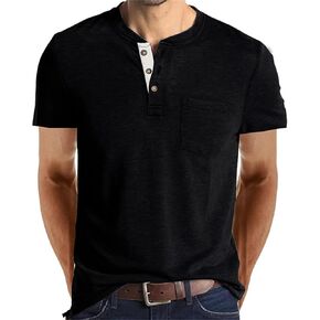 SEGANUP Mens Henley Long Sleeve Shirts Casual Lightweight Fitted Basic T-Shirt with Pockets