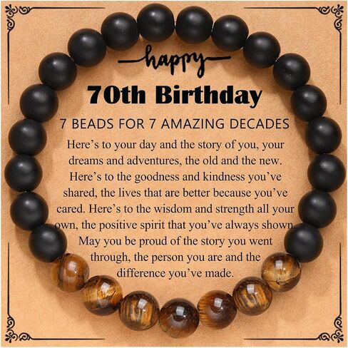 UPROMI 21st/30th/40th/50th/60th/70th Birthday Gifts for Him, Elastic Rope Bracelet for Men in Saudi Arabia