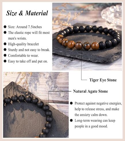 UPROMI 21st/30th/40th/50th/60th/70th Birthday Gifts for Him, Elastic Rope Bracelet for Men in Saudi Arabia