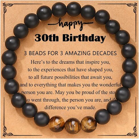 UPROMI 21st/30th/40th/50th/60th/70th Birthday Gifts for Him, Elastic Rope Bracelet for Men in Kuwait