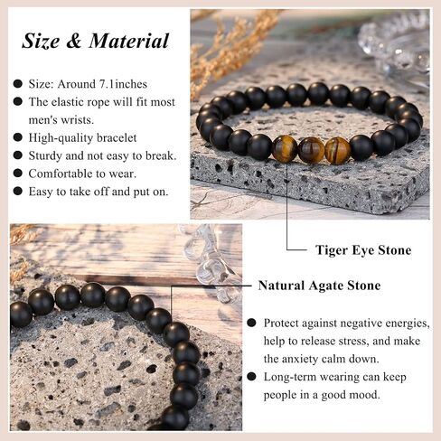 UPROMI 21st/30th/40th/50th/60th/70th Birthday Gifts for Him, Elastic Rope Bracelet for Men in Kuwait