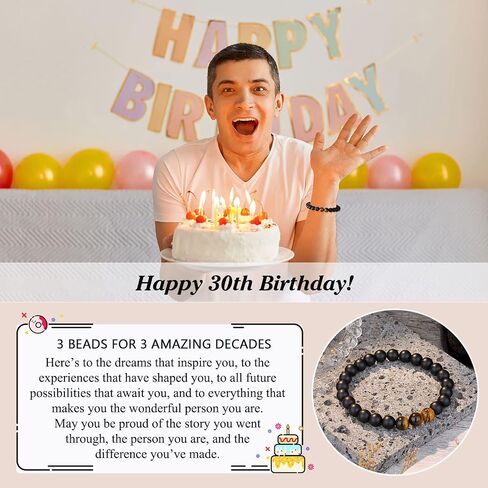 UPROMI 21st/30th/40th/50th/60th/70th Birthday Gifts for Him, Elastic Rope Bracelet for Men in Kuwait