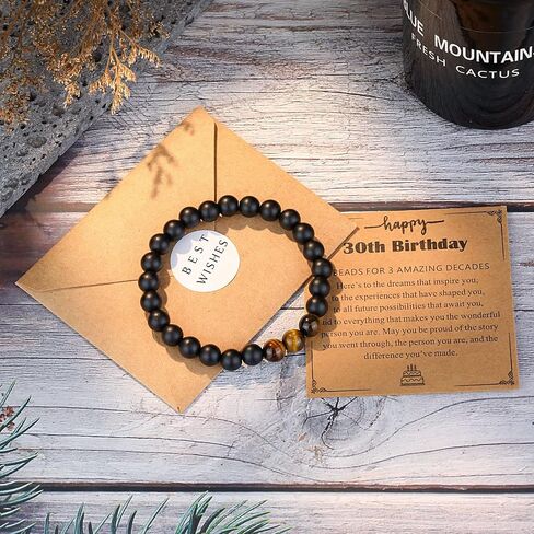 UPROMI 21st/30th/40th/50th/60th/70th Birthday Gifts for Him, Elastic Rope Bracelet for Men in Kuwait