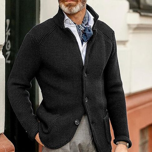 Sweater Jacket Men's Commute Jacket-Casual Autumn Windproof Jacket Thicken Winter Stand Collar Trench Coat Sweatshirt in Saudi Arabia