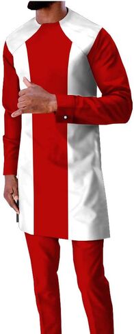 African Traditional Clothing for Men Tracksuit Long Sleeve Shirts and Ankara Pants Dashiki Outfits Crop Top Wax Attire in Saudi Arabia