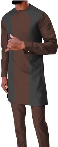 African Traditional Clothing for Men Tracksuit Long Sleeve Shirts and Ankara Pants Dashiki Outfits Crop Top Wax Attire in Saudi Arabia