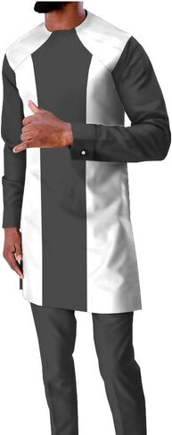 African Traditional Clothing for Men Tracksuit Long Sleeve Shirts and Ankara Pants Dashiki Outfits Crop Top Wax Attire in Saudi Arabia