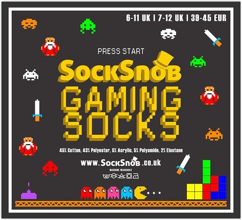 Mens Retro Gaming Funky Novelty Cotton Video Game Adult Crew Socks 7-12 | 3 Pack in Kuwait