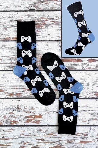 Mens Retro Gaming Funky Novelty Cotton Video Game Adult Crew Socks 7-12 | 3 Pack in Kuwait
