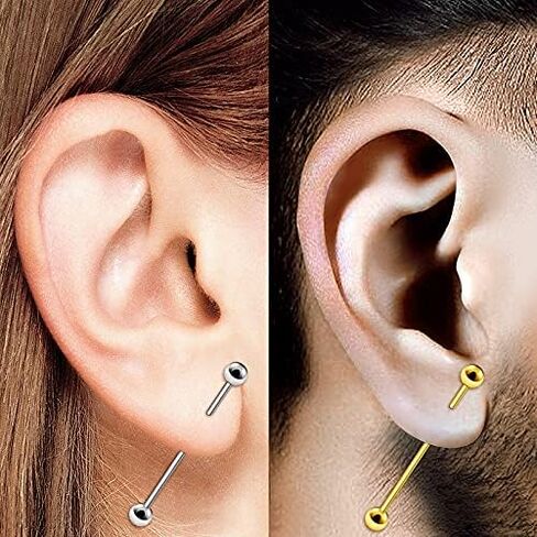 BIG GAUGES Pair of 316L Surgical Steel Anodized 14g Gauge 1.6mm Industrial Ear Plug 1 1/2"(38mm) Barbell Scaffold Bar Piercing Jewelry in Saudi Arabia