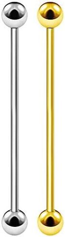BIG GAUGES Pair of 316L Surgical Steel Anodized 14g Gauge 1.6mm Industrial Ear Plug 1 1/2"(38mm) Barbell Scaffold Bar Piercing Jewelry in Saudi Arabia