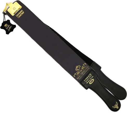 Professional Gold Quality Sharpening Strop Made of Cowhide Real Leather 3" Wide and 22" Long With 2 Professional Quality Old Fashion Titanium Straight Razors-541 in Saudi Arabia