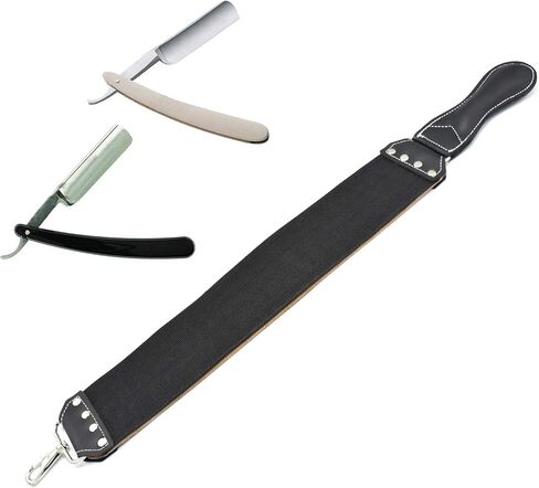 AAProTools Pure Handmade Straight Wet Shaving Cut Throat Razor Shavette Barber Razors + Leather Strop - Vintage Shaving Kit For Men - in Saudi Arabia
