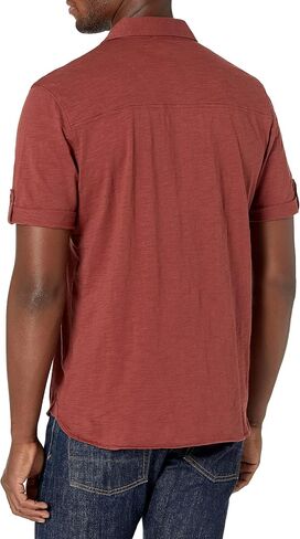 PAIGE Men's Brayden Short Sleeve Shirt with Roll Tab in Kuwait