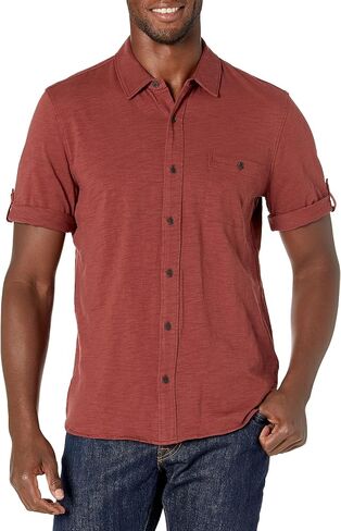 PAIGE Men's Brayden Short Sleeve Shirt with Roll Tab in Kuwait