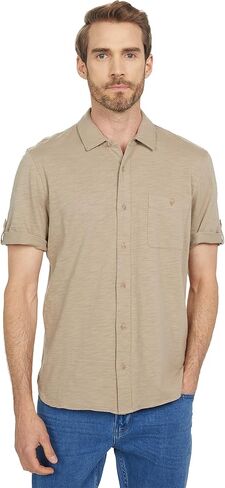 PAIGE Men's Brayden Short Sleeve Shirt with Roll Tab in Kuwait
