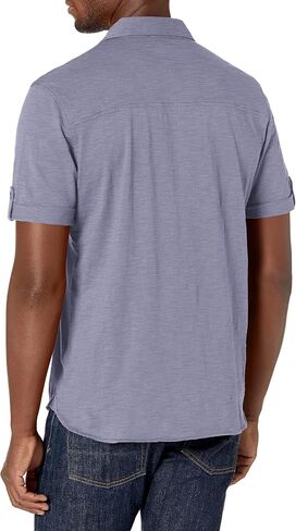 PAIGE Men's Brayden Short Sleeve Shirt with Roll Tab in Kuwait