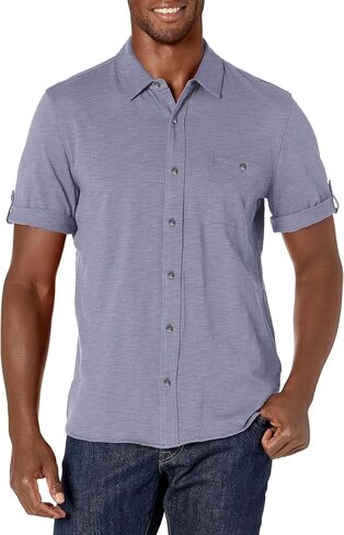 PAIGE Men's Brayden Short Sleeve Shirt with Roll Tab in Kuwait