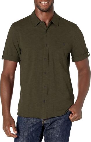 PAIGE Men's Brayden Short Sleeve Shirt with Roll Tab in Kuwait