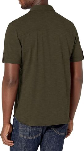 PAIGE Men's Brayden Short Sleeve Shirt with Roll Tab in Kuwait