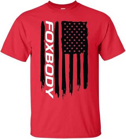WheelSpinAddict Men's Foxbody American USA Flag T-Shirt in Saudi Arabia