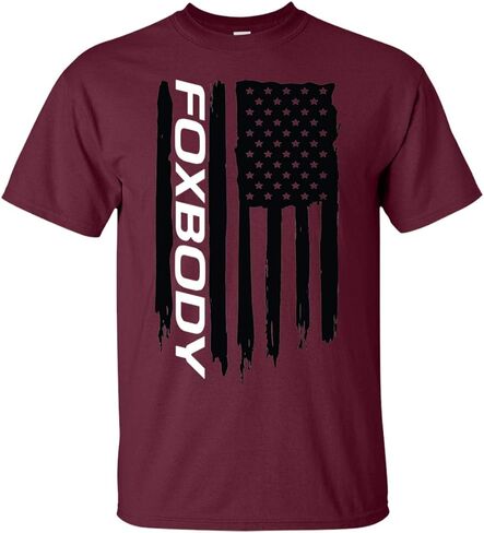 WheelSpinAddict Men's Foxbody American USA Flag T-Shirt in Saudi Arabia