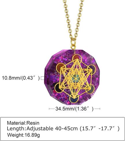 Mens Metatron's Cube Symbol Medal Necklace,Stainless Steel Sacred Geometry Spiritual Talisman Pendant,24" Chain in Kuwait