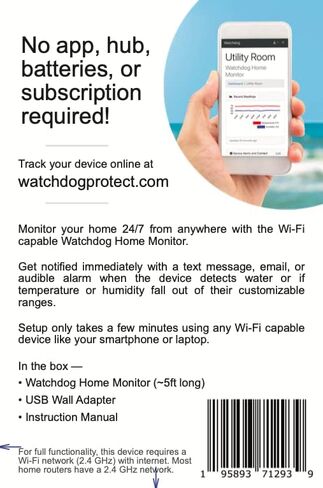 Watchdog Home Monitor - Water, Temperature, Humidity, and Power Outage Sensor with WiFi in Saudi Arabia