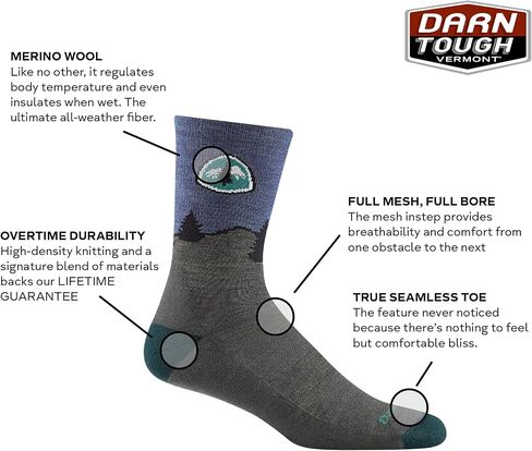 DARN TOUGH (1999) PCT Micro Crew Lightweight with Cushion Men's Sock in Saudi Arabia