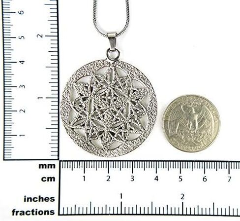 Merkabah on Flower of Life Necklace, Sacred Geometry Merkaba Pendant Merkavah on Stainless Snake Chain in Kuwait