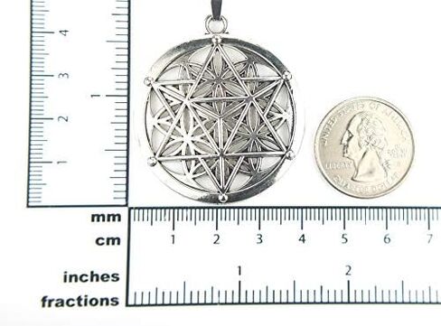 Merkabah on Flower of Life Necklace, Sacred Geometry Merkaba Pendant Merkavah on Stainless Snake Chain in Kuwait