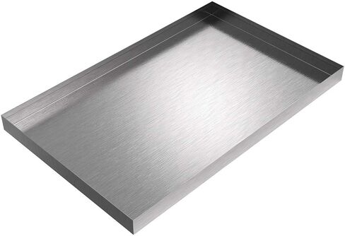 24" x 15" x 1.5" Stainless Steel Ice Maker Pan | Water Damage Prevention | No Leak | Made in The USA | Welded Water Tight in Saudi Arabia