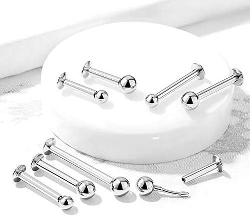 BodyJ4You Labret الزنمة القرط 16G 18G 20G تشيكوسلوفاكيا كريستال دفع في الجراحية الصلب اللولب مونرو مجوهرات in Saudi Arabia