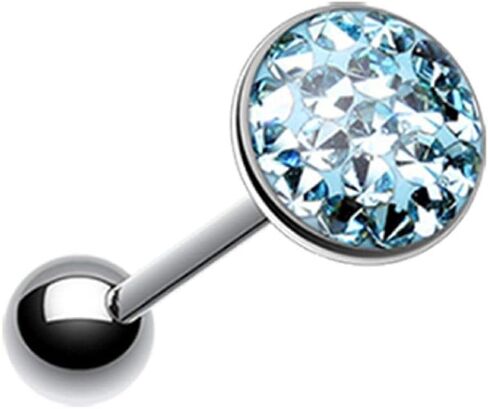 Covet Jewelry Multi-Sprinkle Dot Multi Gem Barbell Tongue Ring in Saudi Arabia