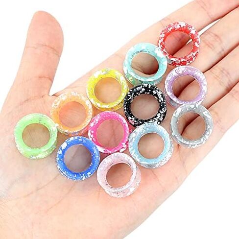 24 قطعة من Qmcandy ملمع سيليكون ملون متناثر مع بقع الأذن ومقاييس أنفاق اللحم ومقابس مزدوجة متوهجة ومجوهرات ثقب الأذن in Kuwait