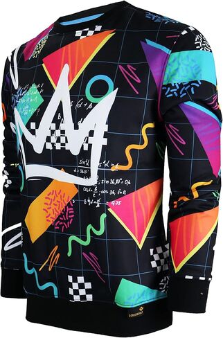 SCREENSHOT Mens Urban NYC Graffiti Hip Hop Fleece Pullover Active Fashion Crew Neck Sweatshirt Top in Saudi Arabia