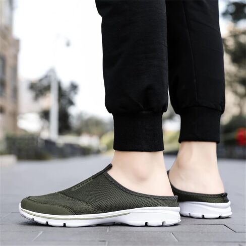 MizHome Men's Open Back Sneaker Clogs Knit Mules Shoes Lightweight Breathable Slippers in Saudi Arabia