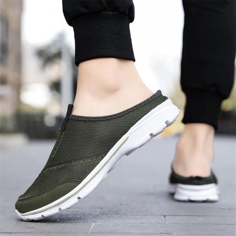 MizHome Men's Open Back Sneaker Clogs Knit Mules Shoes Lightweight Breathable Slippers in Saudi Arabia