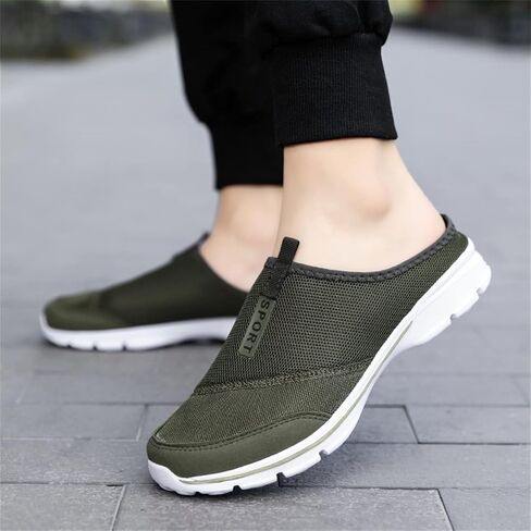 MizHome Men's Open Back Sneaker Clogs Knit Mules Shoes Lightweight Breathable Slippers in Saudi Arabia