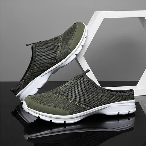 MizHome Men's Open Back Sneaker Clogs Knit Mules Shoes Lightweight Breathable Slippers in Saudi Arabia