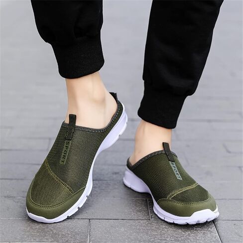 MizHome Men's Open Back Sneaker Clogs Knit Mules Shoes Lightweight Breathable Slippers in Saudi Arabia